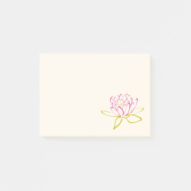 Post-it® Fleur Lotus / Illustration de la couche d'eau (Devant)