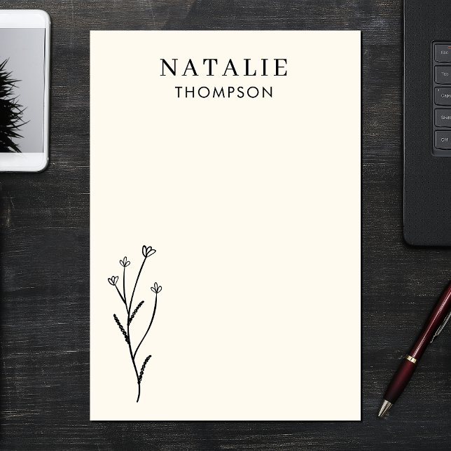 Post-it® Fleur Noir Rustique Chic Boho tendance Personnalis (Créateur téléchargé)