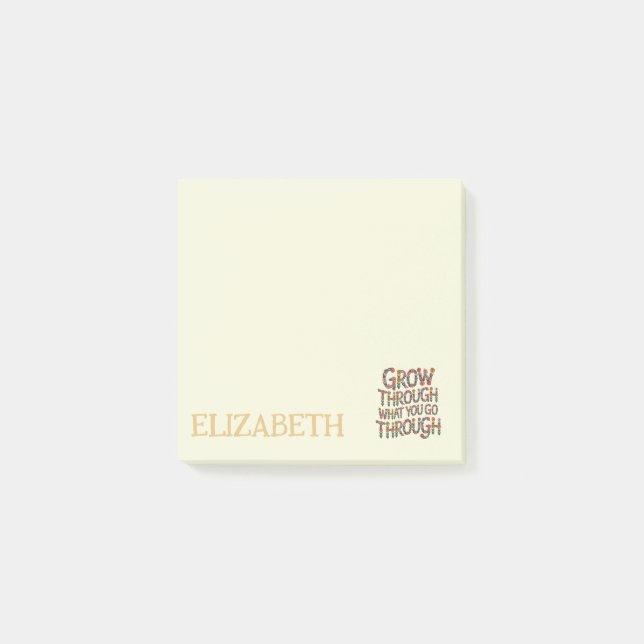 Post-it® Fleur pastel Croissance mentale Enseignant Élève  (Devant)