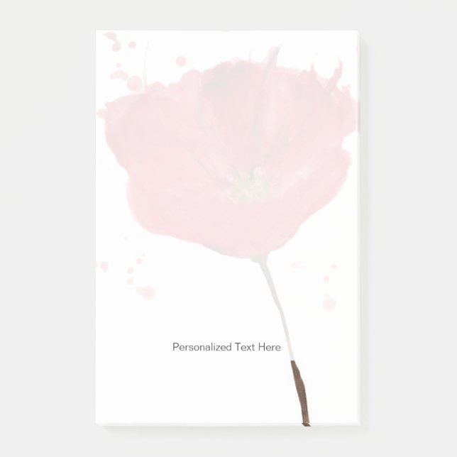 Post-it® Fleur peinte 2 de pavot d'aquarelle (Devant)