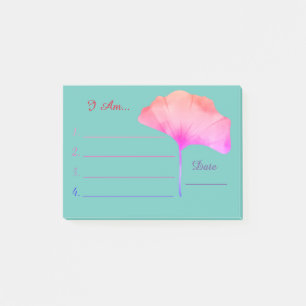 Post-it® Fleur rose aquarelle floraison Je suis la typograp