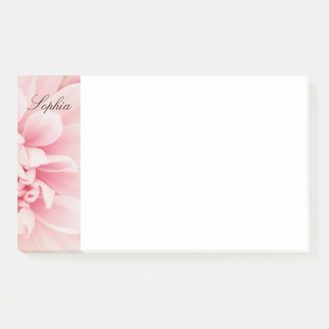 Post-it® Fleur rose et noir Nom du script, Vs 2 (Devant)