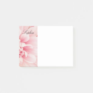 Post-it® Fleur rose et nom en écriture noire, Vs 2