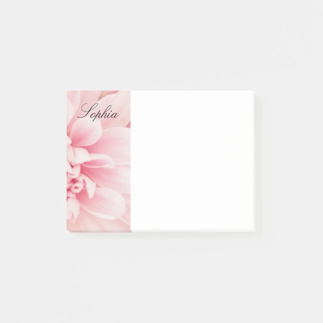 Post-it® Fleur rose et nom en écriture noire, Vs 2 (Devant)
