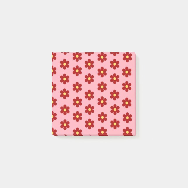 Post-it® Fleur rose et rouge rétro vibrante printemps été (Devant)