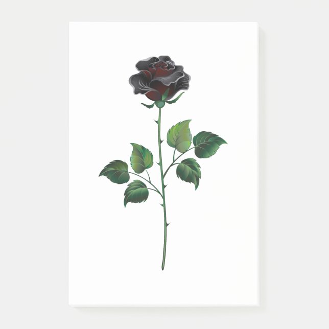 Post-it® Fleur rose noire (Devant)