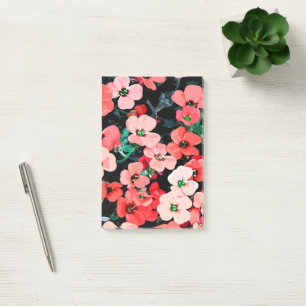 Post-it® Fleur rouge aquarelle