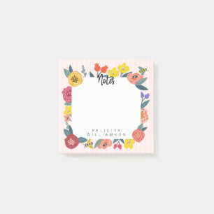 Post-it® Fleur sauvage Abstraite féminine, Feuillage et ab