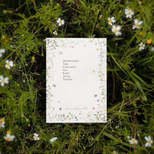 Post-it® Fleur sauvage Bumble Bee Monogramme Personnalisé