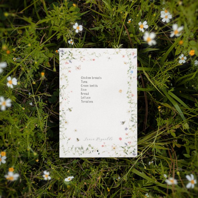 Post-it® Fleur sauvage Bumble Bee Monogramme Personnalisé (Créateur téléchargé)