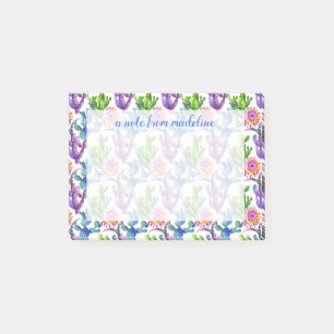 Post-it® Fleur sauvage d'aquarelle Cactus Motif
