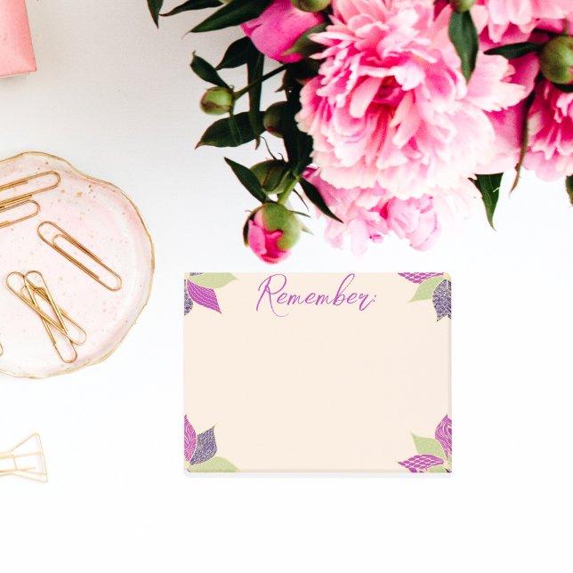 Post-it® Fleur violette et verte heureuse (Personalized Happy Flower Post it Notes Green and Purple)