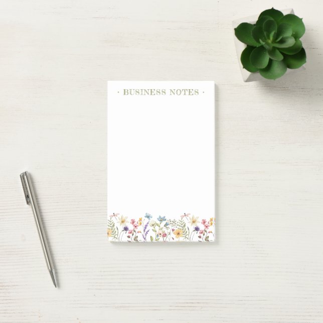 Post-it® Fleurissement de fleurs sauvages fantaisistes Prin (Bureau)