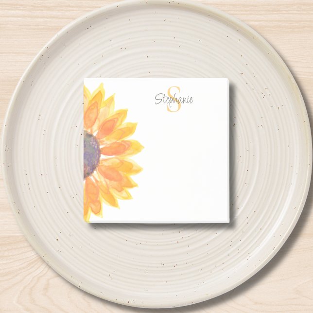 Post-it® Fleurs à monogramme personnalisées (Créateur téléchargé)