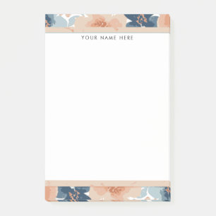 Post-it® Fleurs abstraites bleues, pêche, orange