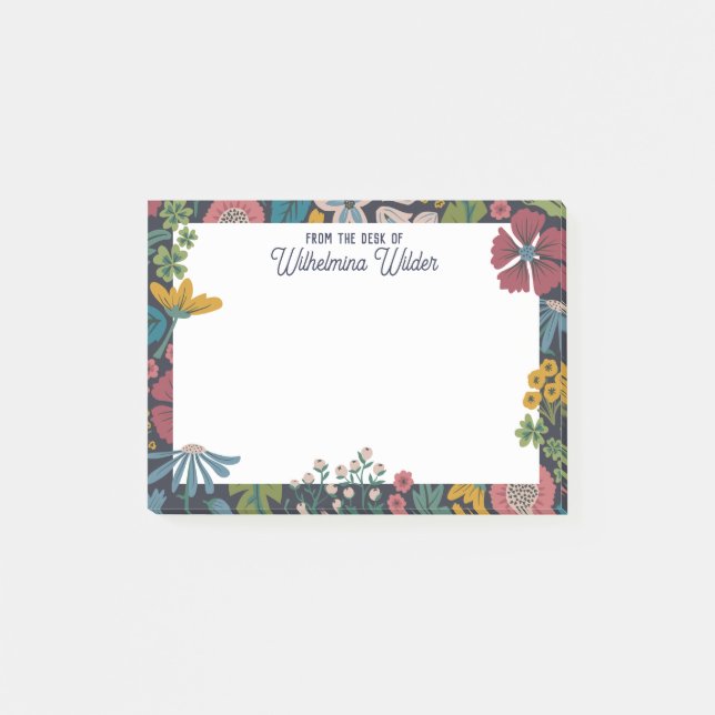 Post-it® Fleurs Abstraites Excentriques De Mon Bureau (Devant)