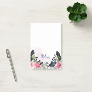Post-it® Fleurs aquarelle personnalisées