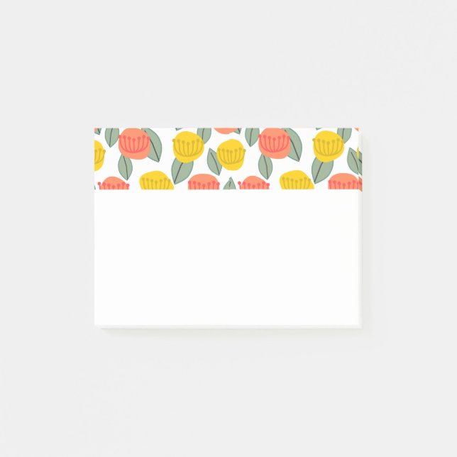 Post-it® Fleurs corail et or (Devant)