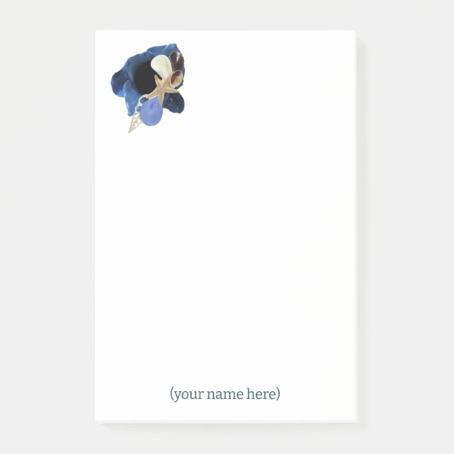 Post-it® Fleurs côtières bleues Japandi pour toutes occasio (Devant)