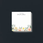 Post-it® Fleurs D'Aquarelle Roses Vierges Du Bureau De<br><div class="desc">Ces belles notes florales postit sont fabuleuses pour attirer l'attention de tous ceux à qui vous écrivez une note. Avec ses fleurs d'aquarelle rose,  pêche et crème et ses polices de caractères modernes pour personnaliser votre nom,  ils ajouteront une touche merveilleuse à votre bureau.</div>