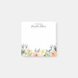 Post-it® Fleurs D'Aquarelle Roses Vierges Du Bureau De