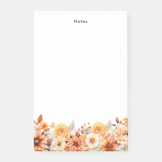 Post-it® Fleurs d'automne aquarelle rustique personnalisées (Devant)