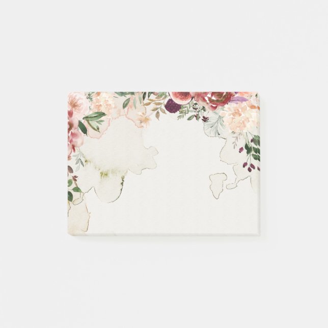 Post-it® Fleurs d'automne boho thé tacheté arrière-plan (Devant)