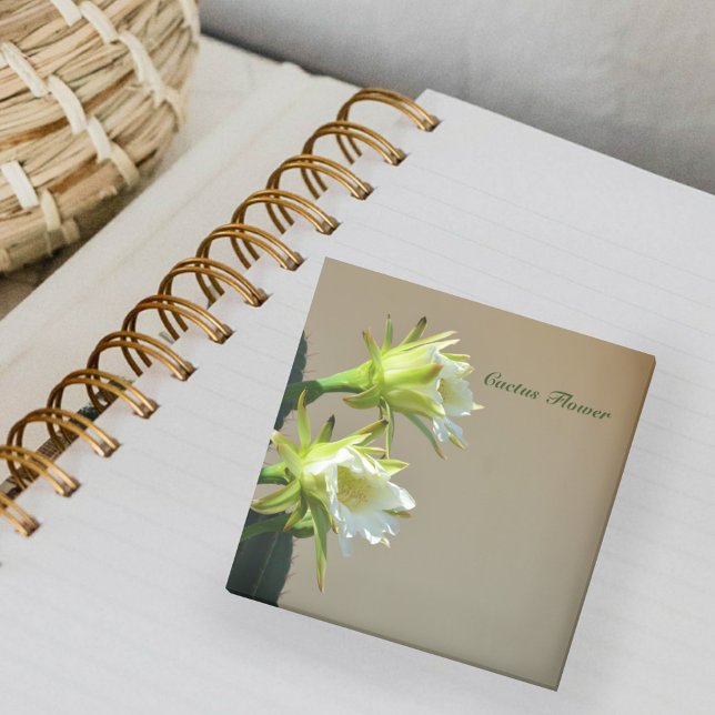 Post-it® Fleurs de cactus blancs Note botanique florale (Créateur téléchargé)