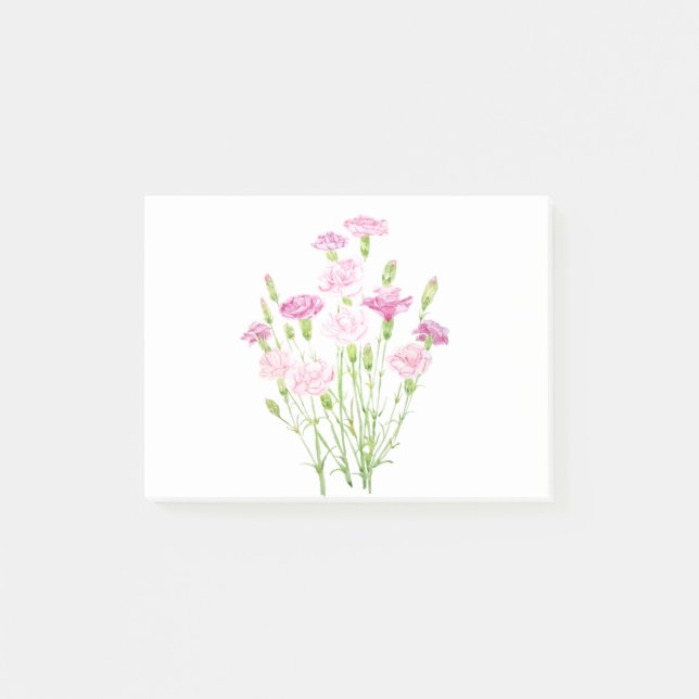Post-it® fleurs de carnation rose aquarelle (Devant)