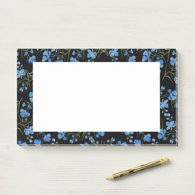 Post-it® Fleurs de Cosmos Bleu (Sur un bureau)