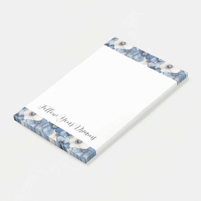 Post-it® Fleurs de Jean Bleu Blanc Anniversaire (Incliné)