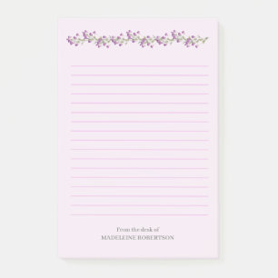 Post-it® Fleurs de lavande personnalisées avec le nom Post-