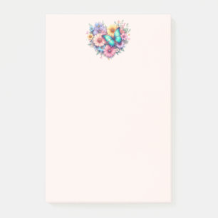 Post-it® Fleurs de marguerite avec un beau papillon