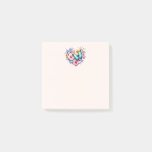 Post-it® Fleurs de marguerite avec un beau papillon (Devant)