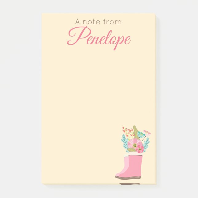 Post-it® Fleurs de printemps et bottes de pluie (Devant)