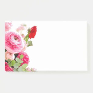 Post-it® Fleurs de Roses floraux Modèles d'aquarelles blan