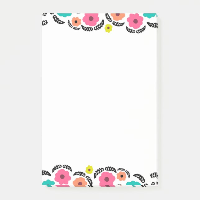 Post-it® Fleurs d'été et feuille noire (Devant)