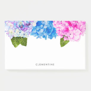 Post-it® Fleurs d'hortensia, aquarelle, personnalisée