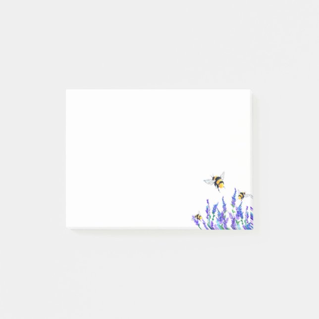 Post-it® Fleurs et abeilles volant des notes collantes (Devant)