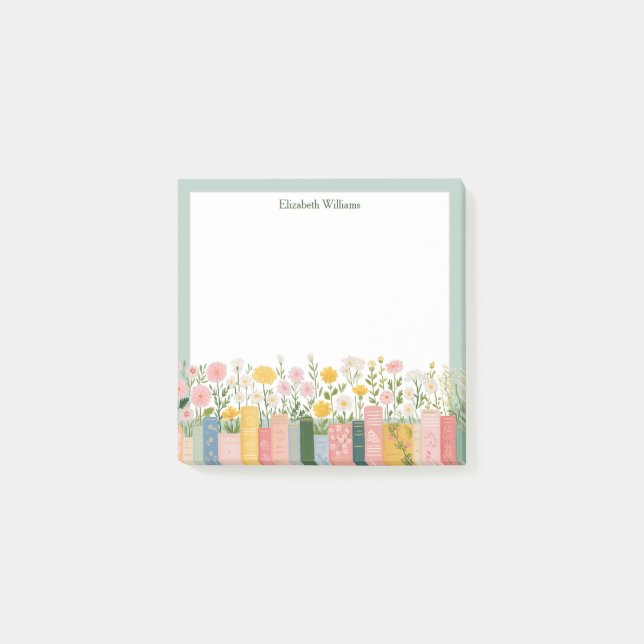 Post-it® Fleurs et livres jolis  (Devant)