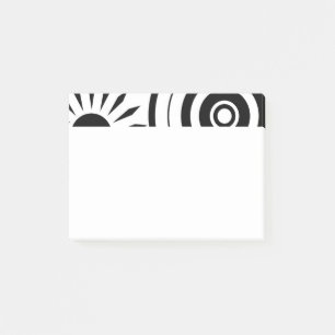 Post-it® Fleurs fantaisistes noir et blanc, Cercles, Éclabo