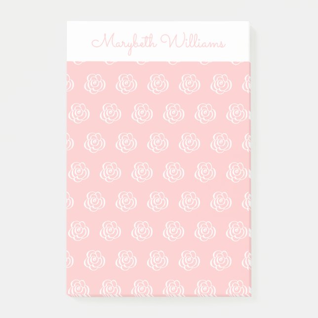 Post-it® Fleurs florales roses Notes post-it personnalisées (Devant)