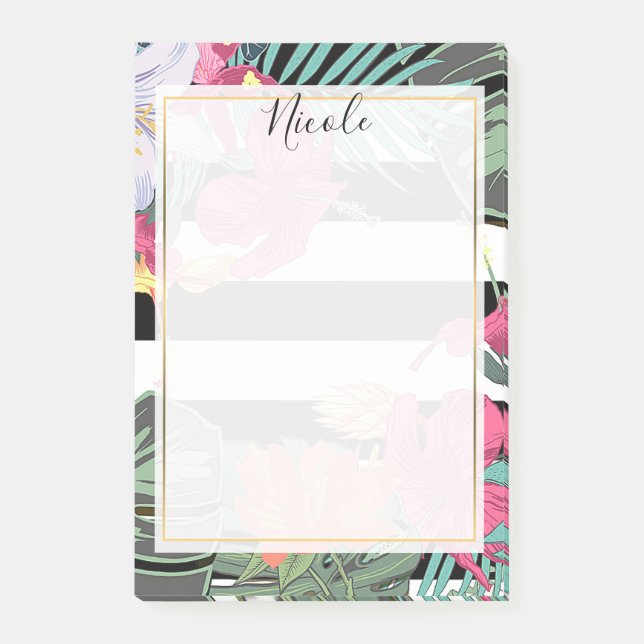 Post-it® Fleurs florales tropicales Feuilles Chic Glam bota (Devant)
