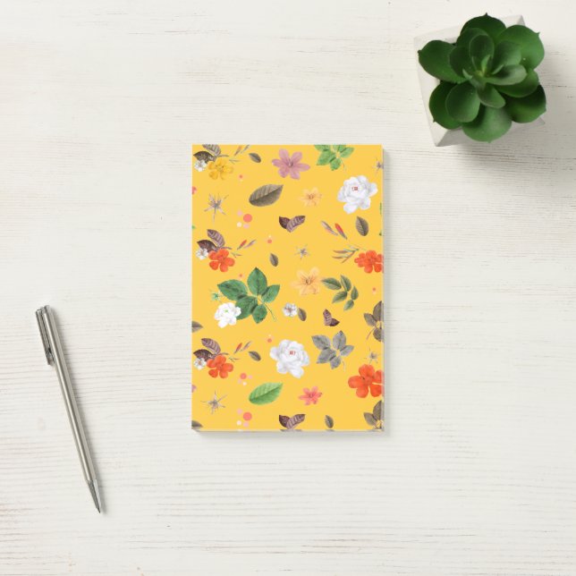 Post-it® Fleurs jaunes et roses blanches 10 (Bureau)