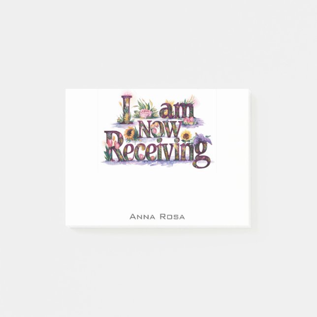 Post-it® *~* Fleurs JE REÇOIS MAINTENANT LE Manifeste AP85  (Devant)