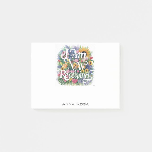 Post-it® *~* Fleurs JE REÇOIS MAINTENANT LE Manifeste AP85  (Devant)