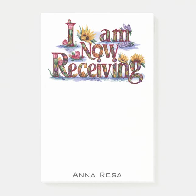 Post-it® *~* Fleurs JE REÇOIS MAINTENANT LE Manifeste AP85  (Devant)