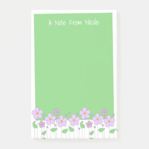 Post-it® Fleurs Lilac et notes vertes post-it