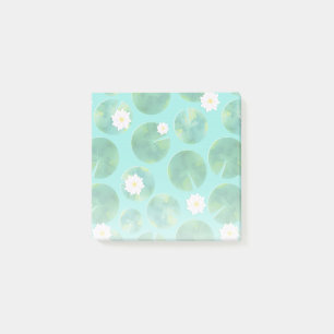 Post-it® Fleurs Lys d'Eau Blanche & Motif Lily Pad