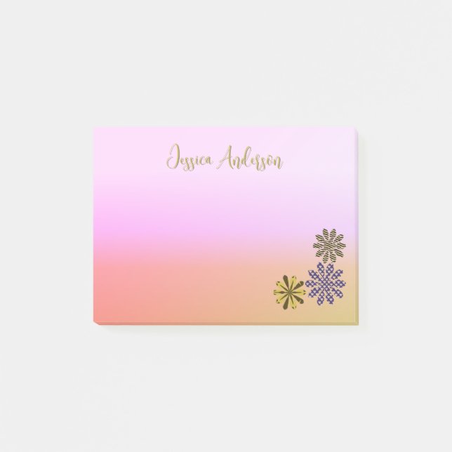 Post-it® Fleurs Motifs mignonnes rose Arrière - plan Floral (Devant)